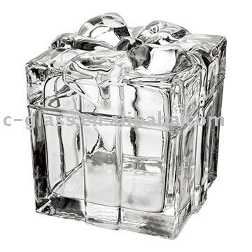 pressed clear glass jewelry jar