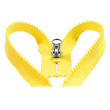 #5 plastic zipper, close end, 6" polyester tape w/ almond puller, use for clothing/garment accessory