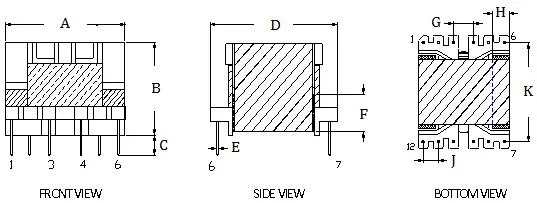 Price High Frequency Ferrite Core Power Microwave Oven TV Flyback Transformer Pq2620 Strong Power Neon Switching Transformers