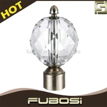 Polished brass curtain rods crystal glass finials