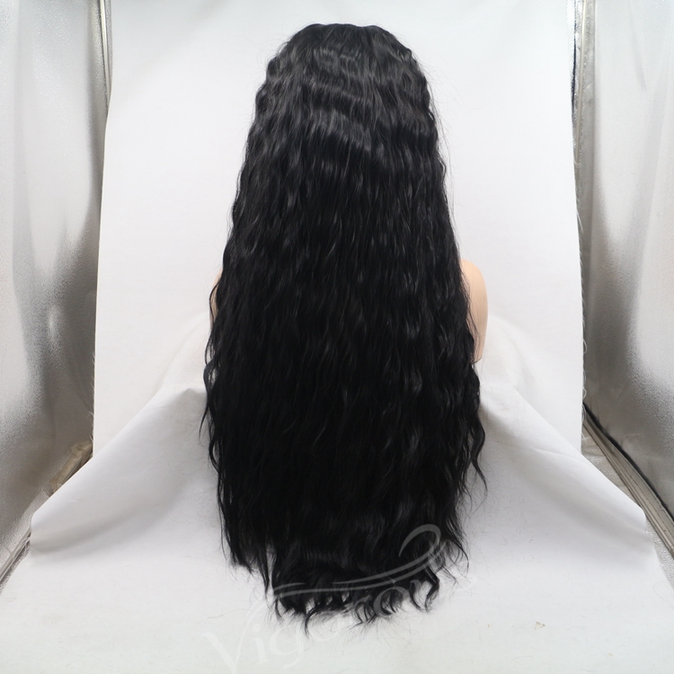 Vigorous mono long premium high quality afro kinky curly wholesale black women synthetic hair wigs lace front