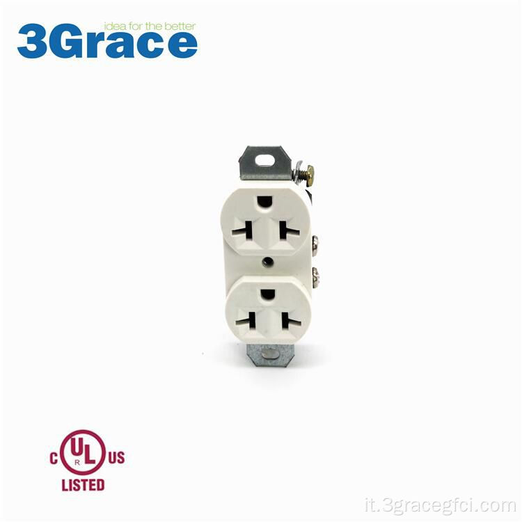 Recettacolo duplex concavo da 20 amp