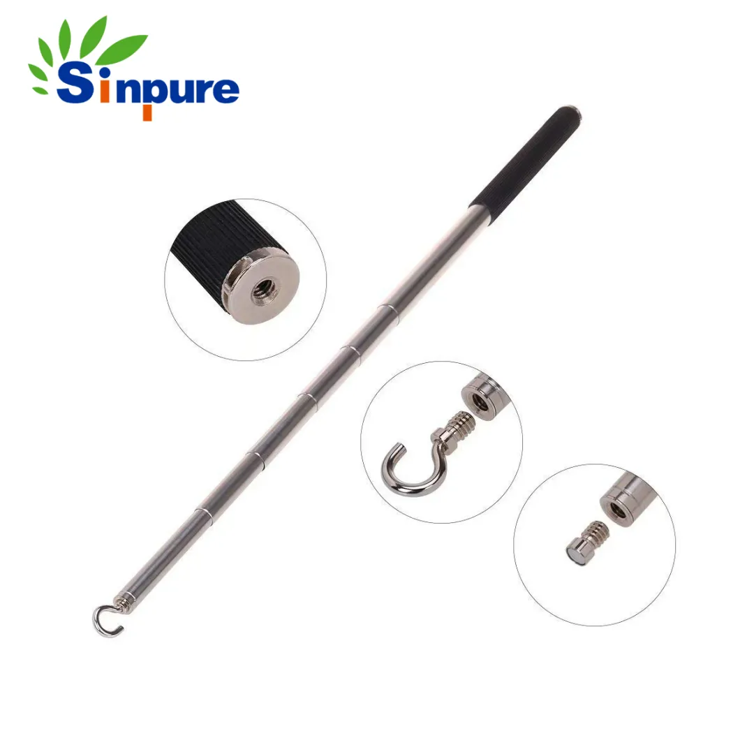 OEM Supply Customized Mini Telescopic Pole with Metal Hook