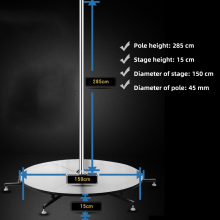 2021 latest update Version Dancing Pole Stage Collapsible Pole Stage Spinning Static