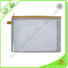 PVC Mesh File Bag With Closure Zipper File Folder Bag