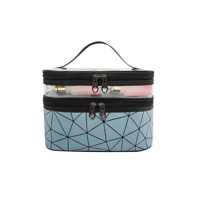 2022 Custom Logo Travel Beach Trendy Women Clear Transparent Cosmetic Makeup Bags Kit Portable Hanging Toiletry Pouch Bag Men