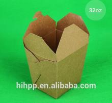 Kraft Paper Packaging Fast Food Noodle Box Large Size Squire Take Away Noodle Box Food Container