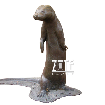 Custom garden brass animal statue life size bronze otter sculpture