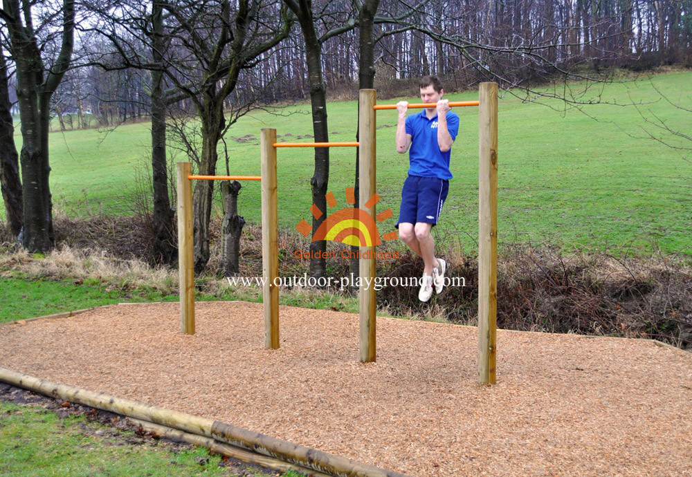 Wooden Uneven Bars Balance Playground For Park