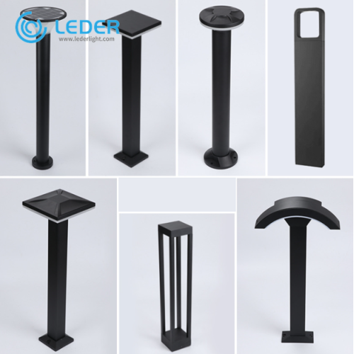 LEDER Ánh sáng bollard trang trí vườn đen