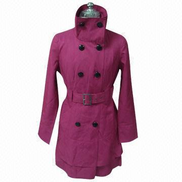 Women's spring jacket/windbreaker, nipped waist with belt, double-breasted