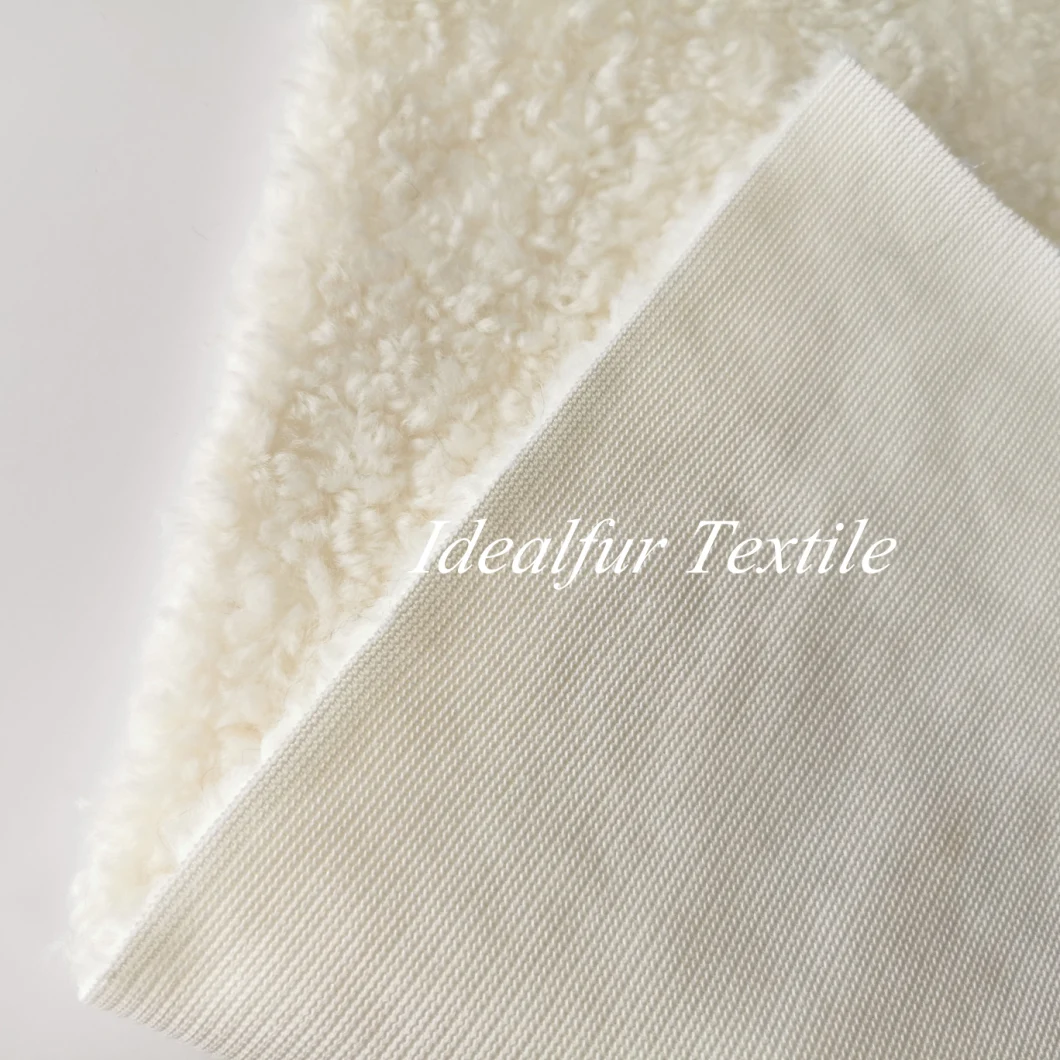 Knitted Fabric Curly Sheep Lamb Fleece Faux Fur Fabric
