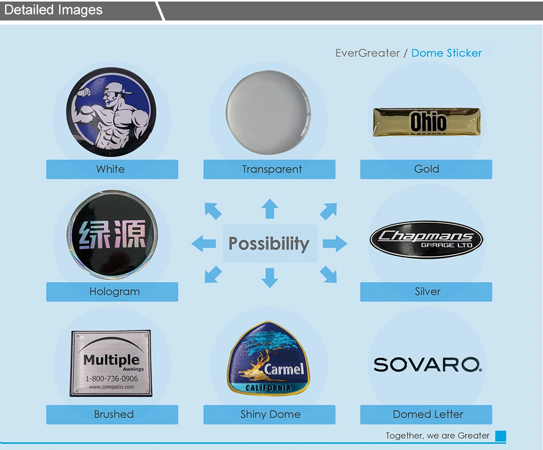 Custom UV Resistant 3D Domes Label Stickers