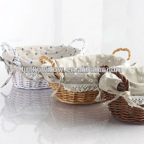 100% hand woven Willow Oval Bread Basket