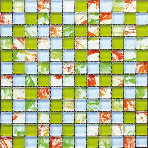 Color Mixed Doodle Glass Mosaic