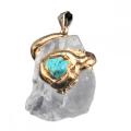 Gemstone Crystal Raw Rock Rough Irregular Shape Pendant Natural Stone Gold Plated Charm Pendant for DIY Jewelry Making