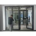 Double side folding glass doors