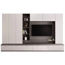 Modern White Wooden TV Cabinet Display Stands Luxury Console Wall TV Cabinet