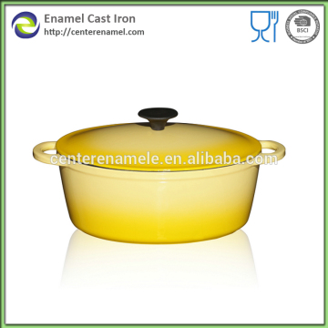 Oval enamel casseroles with DISA mould