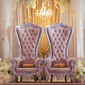 Luxury New High Quality Classic Royal Wedding Use Pink King Throne Chairs For Sale