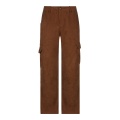 Custom Corduroy Low Rise Cargo Pants Casual