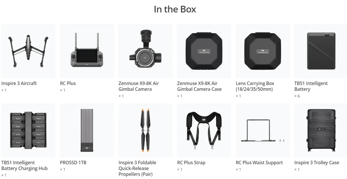 DJI Inspire 3 Full-frame 8K ProRes RAW/CinemaDNG 360 Pan and Tilt Boost Movie camera drone 15km video transmission