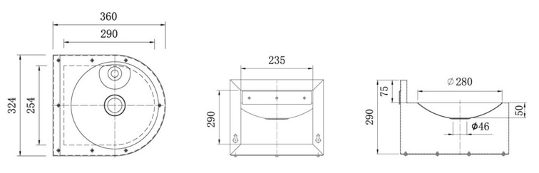 dimension of wall hung water dispenser