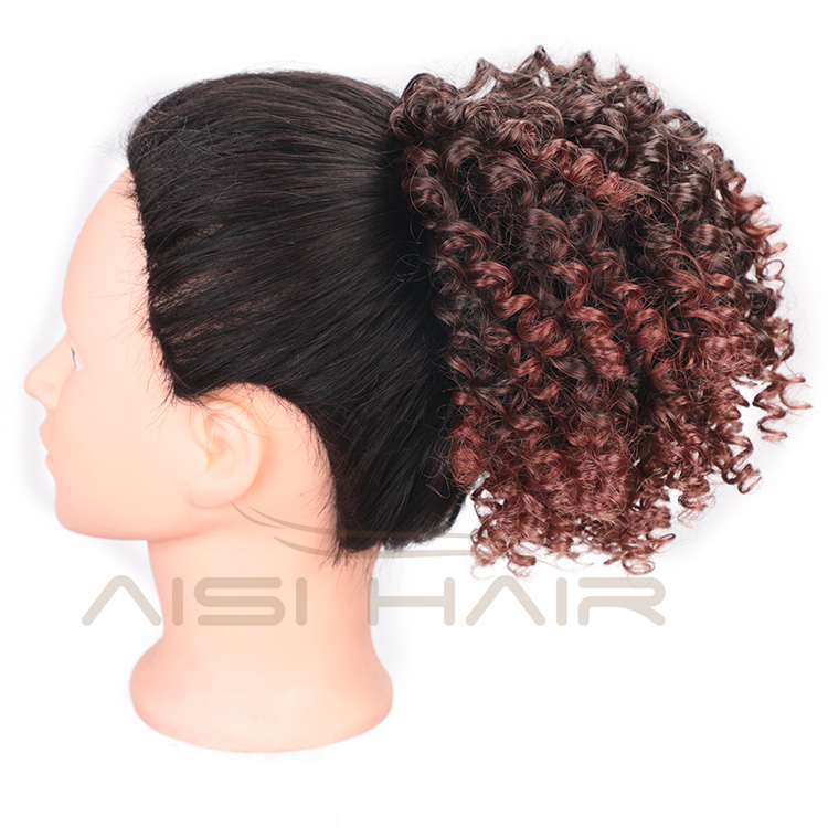 Aisi Hair High Puff Afro Curly Wig Ponytail Drawstring Short Afro Kinky Pony Tail Clip In on Synthetic Curly Hair Bun