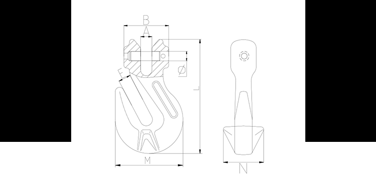 G80 clevis shortening hook