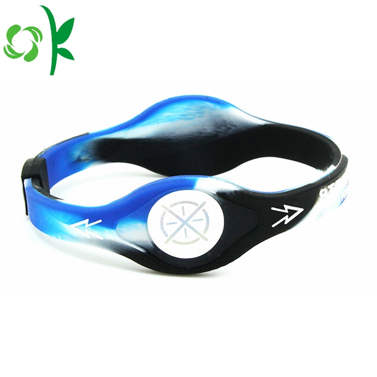 Custom Silicone Bracelet Two Color Soft Embossed Wristband