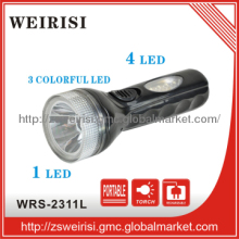 1 LED Rechargeable Flash Light with Colorful Warn Light