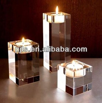 crystal glass cube&block candle holder