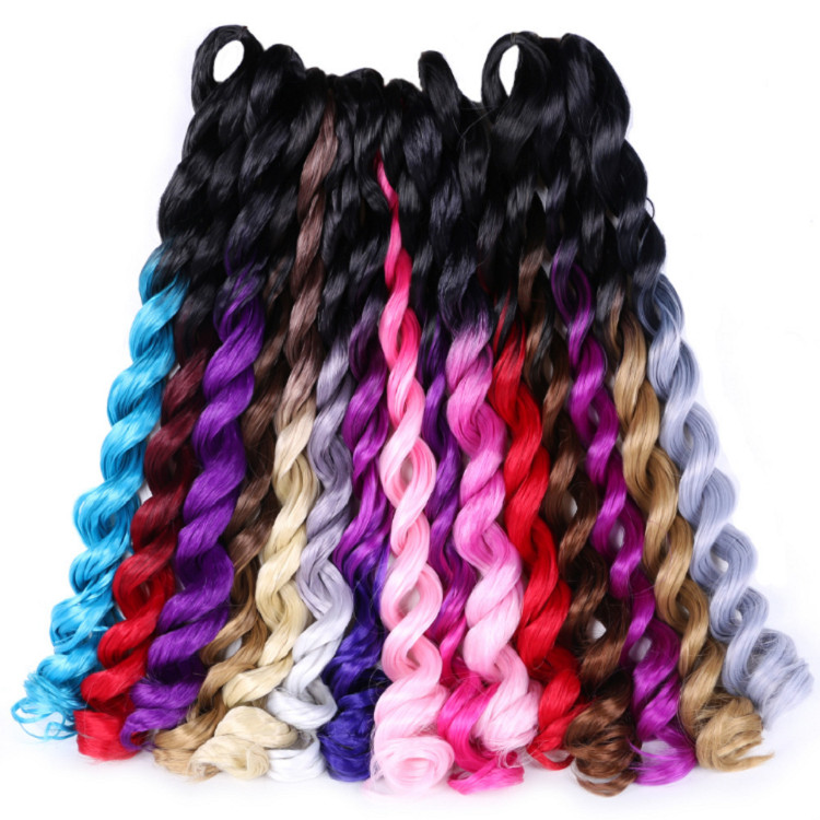 24inch Big Deep Wave Crochet Hair Extension Prestretched Synthetic Sea Body Wave Braiding Hair