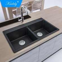 China Good Quality 5 Years Warranty Farmhouse Black Granite Bathroom Sinks