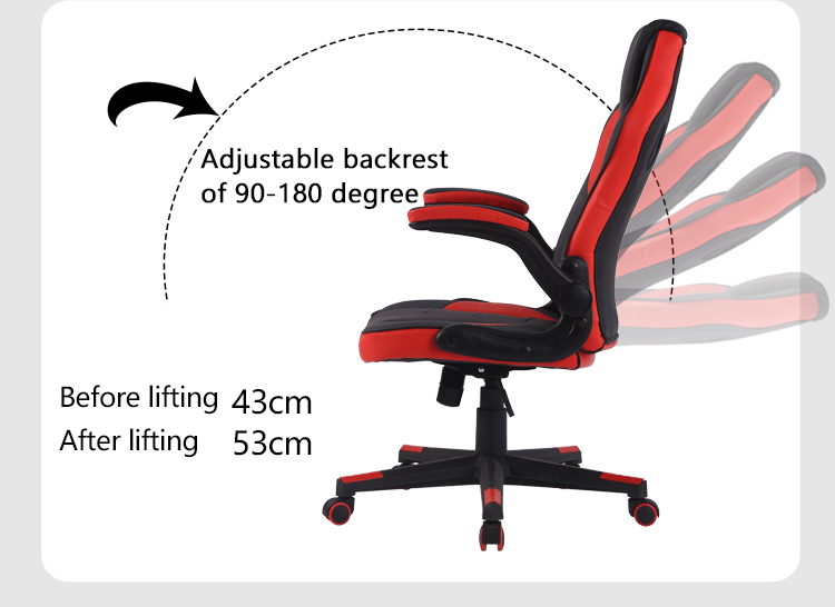 Free Sample Ergonomic Office Computer Led Speaker Bow Shape Base Breathable Recliner Racing Gaming Chair With Usb Back Massager