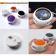 Crystal Cover 4 Port USB Hub with LED shiny