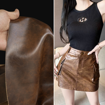 Vintage Distressed Tie-dye Leather Jacket