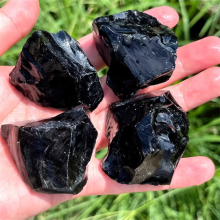 Original Black Obsidian Natural Crystal Gemstone Rough Mineral Stone