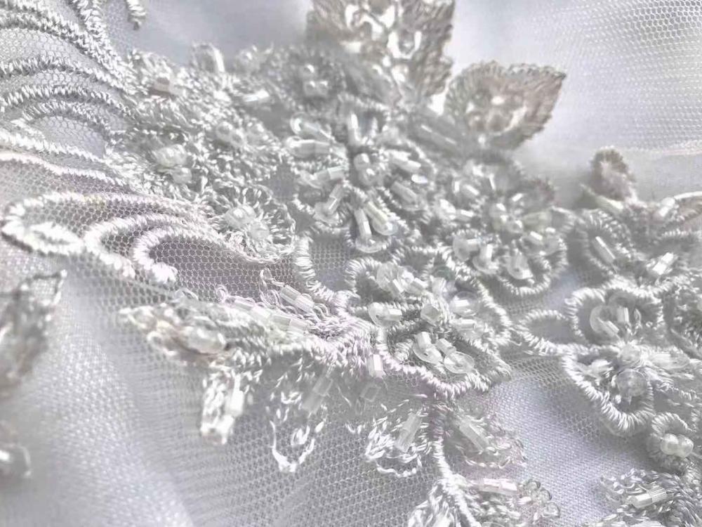 tissu de perles de paillettes de strass broderie de travail manuel