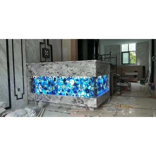 Slab batu akik biru tembus