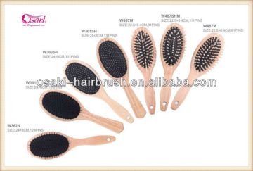 wholesale wooden hair brush with pin