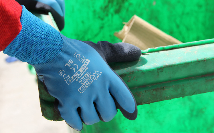 52967 WONDER GRIP - Protective gloves, Size: 8,M; blue; latex,polyamide;  Aqua; WG-318-M/08