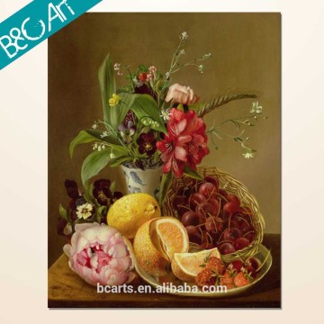 Still life flowers and fruit picture oil painting