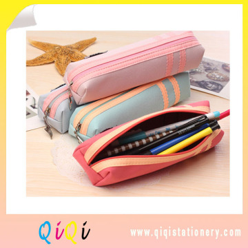 round shape plush leather pencil case