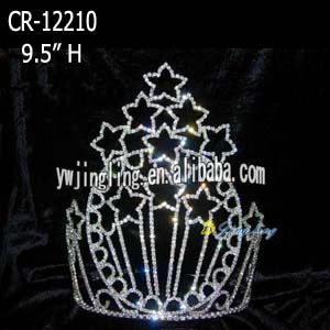 Large star shape tiara pageant patriotic crown CR-12210