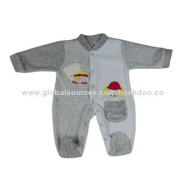 CVC Velour Babies' Romper, 3-24M Sizes Range