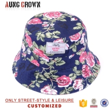 custom print bucket hat/plain bucket hat wholesale/floral printing bucket hat