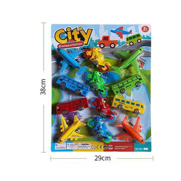 12pcs Pull-Back Plane, Motorbike, and Bus Mini City Toy Set - Only $1!