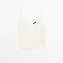 Women's embroidered detail short camisole top