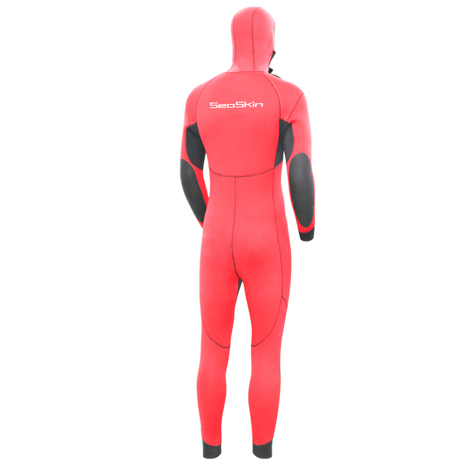 Seasin Mens 7mm Hooded Front Zip Steamer Wetsuits